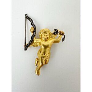 Vintage Judith Jack Angel Cherub Pin Brooch 925 Sterling Signed